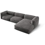 Micadoni Siva kotna sedežna garnitura iz tkanine bouclé (desni kot) Martina – Home | Shoptok.si