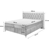 MID.YOU POSTELJA BOXSPRING 180 cm x 200 cm , tekstil, leseni material antracit | Shoptok.si