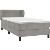 Box spring postelja z vzmetnico svetlo siv 90x190 cm žamet, (20726568) | Shoptok.si