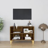 TV ormarić s nogama od masivnog drva 69,5x30x50 cm boja hrasta | shoptok.hr