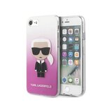 Karl Lagerfeld Originalen ovitek KLHCI8TRDFKPI za iPhone 7 / 8 / SE 2 (2020) prozorno pink trda zaščita - Karl Full Body Iconic Cene