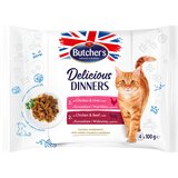 Butcher's Mega pakiranje Delicious Dinners za mačke 64 x 100 g – Mješovito pakiranje: piletina i jetra, piletina i govedina | shoptok.hr