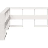  Polica za knjige uzglavlje L-oblika bijelo 140 cm borovine | shoptok.hr