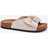 Boto Women's sandals on cork sole with bow beige Seressa | ePonuda.com