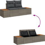vidaXL 5-dijelni Vrtni Sofa Set s Jastucima Sivi Poli Ratan Akacija | shoptok.hr