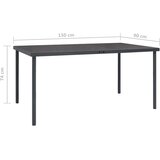 Vrtni blagovaonski stol antracit 150 x 90 x 74 cm čelični | shoptok.hr
