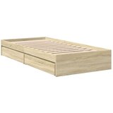 vidaXL Posteljni okvir s predali sonoma hrast 90x190 cm inženirski les | Shoptok.si