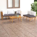 The Living Store Vrtna sedežna garnitura 5-delna z blazinami trden akacijev les - Vrtna Sedežna Garnitura, (21472466) | Shoptok.si