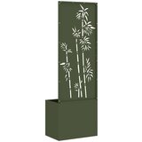 vidaXL Vrtni Sadič s Dekorativnom Pločom Maslinovo zelena 50 x 140 cm | shoptok.hr