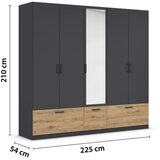 Boxxx OMARA ZA OBLAČILA, siva, hrast artisan | Shoptok.si