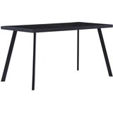  Blagovaonski stol crni 140 x 70 x 75 cm od kaljenog stakla | shoptok.hr
