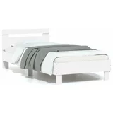  Okvir za krevet s uzglavljem bijeli 75x190 cm konstruirano drvo