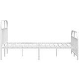 Metalni okvir kreveta uzglavlje i podnožje bijeli 150 x 200 cm | shoptok.hr