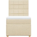  Okvir kreveta s oprugama i madrac krem 80x200 cm od tkanine | shoptok.hr