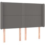 Uzglavlje s ušima sivo 147x16x118/128 cm od umjetne kože | Eponuda.ba