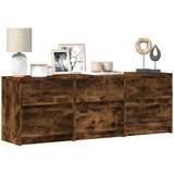 Maison Chic TV omarica - TV stojalo - Televizijska omarica LED dimljeni hrast 140x34x50 cm inženirski les, (21699120) | Shoptok.si