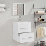 vidaXL Kopalniška omarica z ogledalom bela 41x38,5x48 cm | Shoptok.si