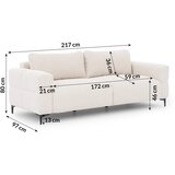 Ropez Bijela sofa 217 cm Helio – | shoptok.hr
