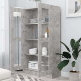  Vitrina betonsko siva 82,5x30,5x150 cm iverna plošča, (20771717) | Shoptok.si