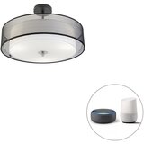 QAZQA Pametna stropna svetilka črna z belim 50 cm vključno s 3 WiFi A60 - Drum Duo Cene