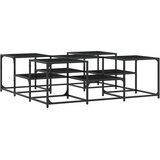  Stolić za kavu crni 121 x 121 x 40 cm od konstruiranog drva | shoptok.hr