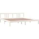  Posteljni okvir bel iz trdnega lesa 200x200 cm, (20645279) | Shoptok.si