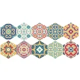 set od 10 podnih samoljepljivih naljepnica Floor Stickers Hexagons Lorena, 40 x 90 cm