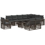  Sjedeća garnitura za vrt 11 kom. Siva i tamno siva poliratan 100 x 55 x 73 cm | Shoptok.si