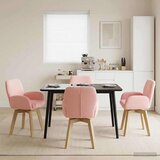  Okretne blagovaonske stolice 4 pcs Bouclé Ružičasta Cene