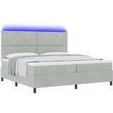 vidaXL Box Spring postelja z vzmetnico in LED lučko svetlo siva 200x200 cm žamet, (22049355) Cene