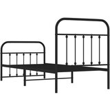 Metalni okvir kreveta uzglavlje i podnožje crni 90 x 200 cm | shoptok.hr