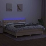  Krevet box spring s madracem LED krem 180x200 cm od tkanine | shoptok.hr