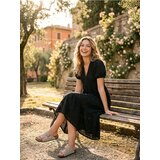 Sinsay Pamučna ажurna midi haljina s naborima | shoptok.hr