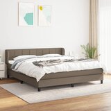 vidaXL Box spring postelja z vzmetnico taupe 160x200 cm blago Cene