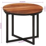  Stolić za kavu 35x35x30 cm od masivnog drva bagrema i željeza | shoptok.hr