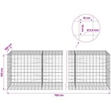  Gabion s žicom debljine 3,5 mm i mrežom 10x10 cm 700x100x100 cm | shoptok.hr
