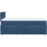 vidaXL Box spring postelja z vzmetnico modra 120x190 cm blago | Shoptok.si