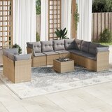 vidaXL 10-dijelni set vrtnih sofa s jastucima bež od poliratana | shoptok.hr