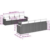  9-dijelni set vrtnih sofa s jastucima crni od poliratana | shoptok.hr