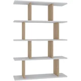Harmon Oak Bijela polica za knjige 90x25x127,4 cm, Bijela