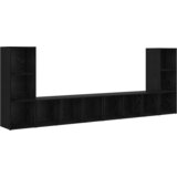 vidaXL TV ormar s policom s pohranom 4 pcs Crni hrast 37 x 35 x 107.5 cm | shoptok.hr