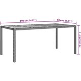  Vrtni stol od poliratana i bagremovog drva 190x90x75 cm sivi | shoptok.hr