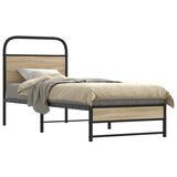 Maison Chic Posteljni okvir - Enojna postelja - Postelja za odrasle brez vzmetnice 80x200 cm dim. hrast inž. les-J6589, (21767391) | Shoptok.si