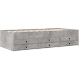 vidaXL Dnevna postelja s predali betonsko siva 100x200 cm inž. les | Shoptok.si