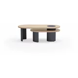 Teulat Crni stolić za kavu u dekoru jasena 120x50 cm Nori -