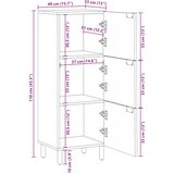  Visoka ploča smeđa 40x33x110 cm Puno drvo Mango | shoptok.hr