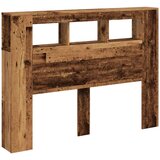 vidaXL LED posteljno vzglavje starinski les 140x18,5x103,5 cm inž. les | Shoptok.si