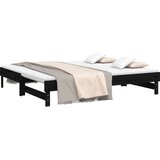 Dnevni ležaj na izvlačenje crni 2x(90x190) cm masivna borovina | shoptok.hr
