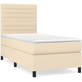  Okvir kreveta s oprugama i madrac krem 80x200 cm od tkanine | shoptok.hr