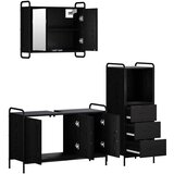  Set ormarića za kupaonicu 3 kom. Crni hrast 40 x 36 x 109,5 cm | shoptok.hr